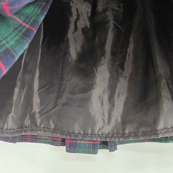 Rouwan Baby Plaid Pleated Mini Skirt Green Red Navy Size Small Y2k Dark Academia - Picture 5 of 9